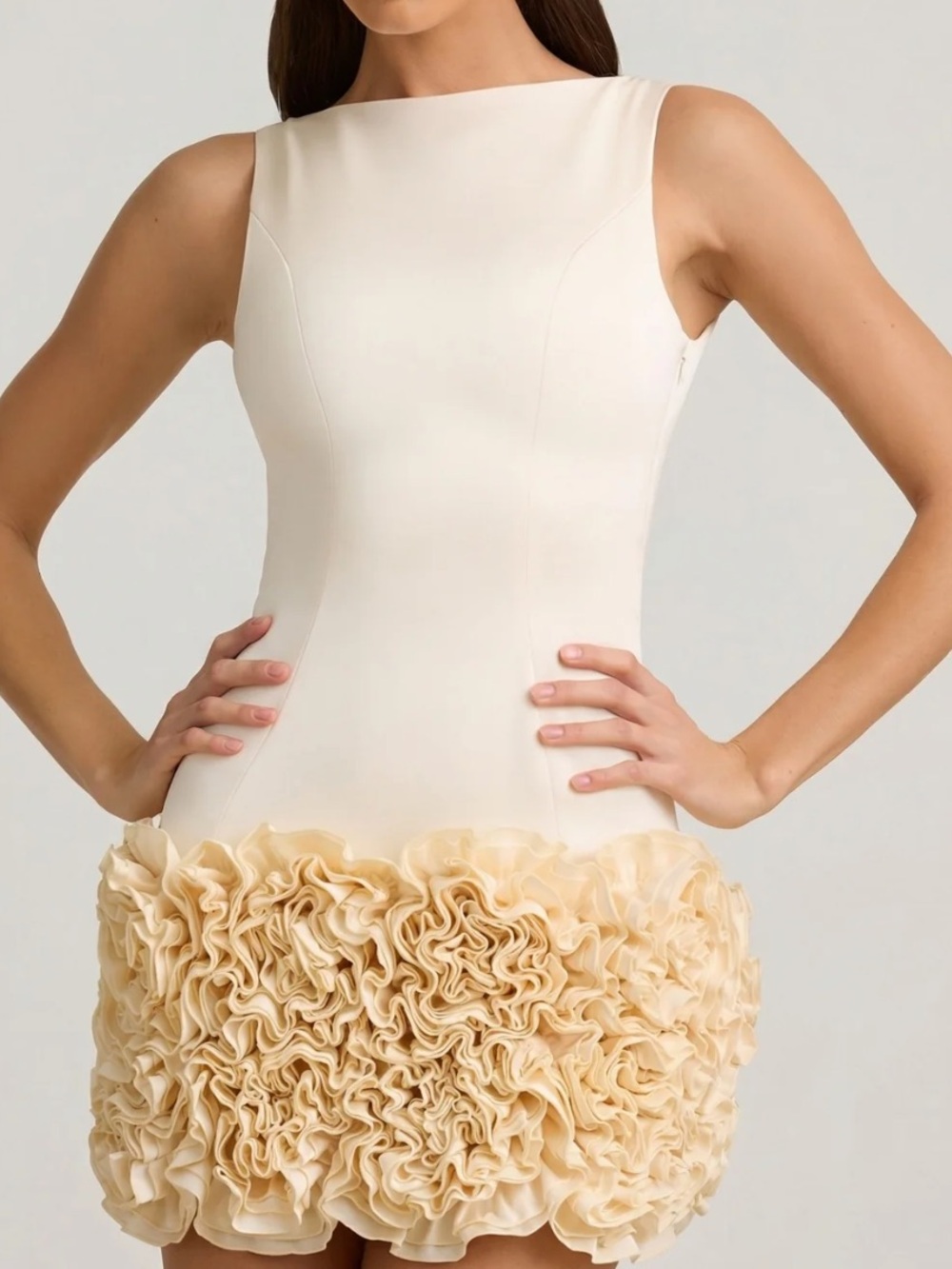Oh Polly Florrie Cream Mini Dress